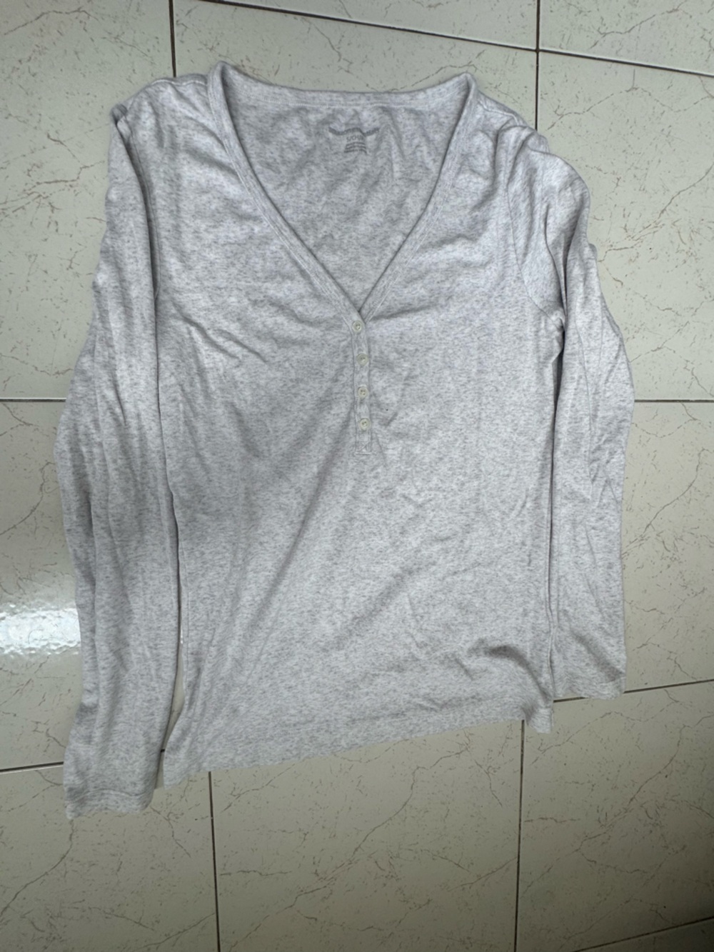Amazon Essentials Women's Long-Sleeve Henley Top in Light Cream - Picture 5 of 8